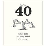 Grey Hares Are Coming 40th Birthday Card Perfumes, Aftershaves & Gift Sets M&S   