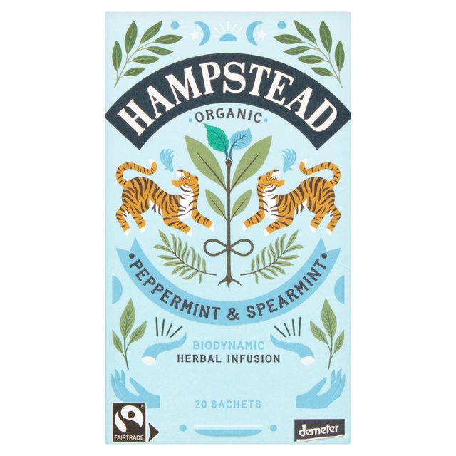 Peppermint & Spearmint Tea Bags Organic Biodynamic Fairtrade Hampstead Tea Food Cupboard M&S Default Title  