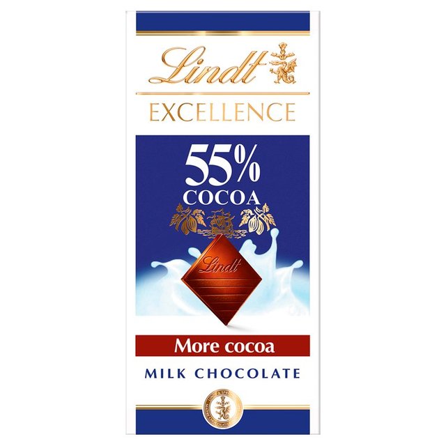 Lindt Excellence Milk 55% Chocolate Bar Food Cupboard M&S Default Title  