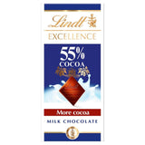 Lindt Excellence Milk 55% Chocolate Bar Food Cupboard M&S Default Title  