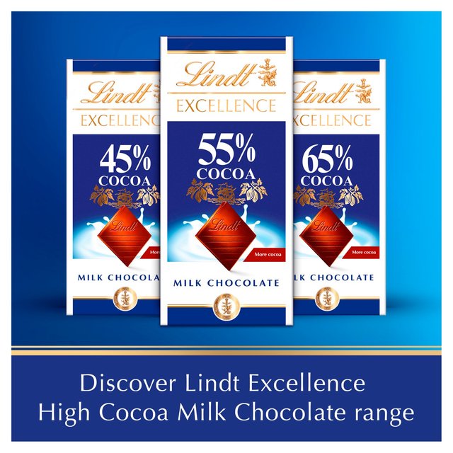 Lindt Excellence Milk 65% Chocolate Bar Food Cupboard M&S   