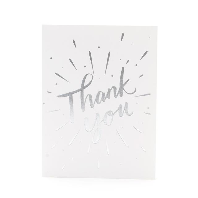 Silver Thank You Card Pack Miscellaneous M&S   