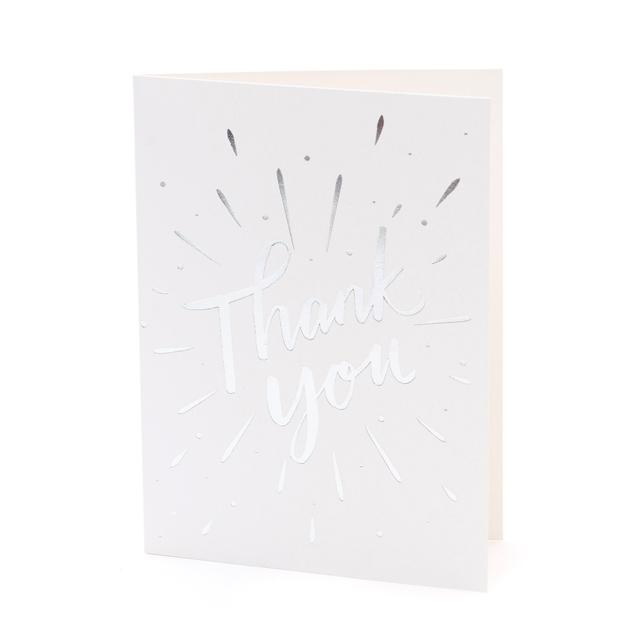 Silver Thank You Card Pack Miscellaneous M&S   