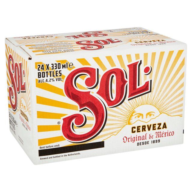 Sol Lager Beer Bottles   24 x 330ml