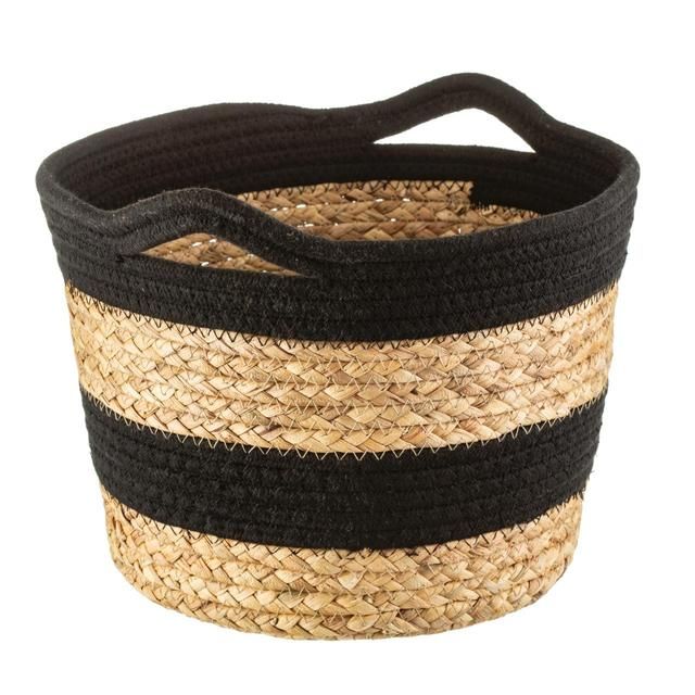 Sass & Belle 20cm x 29cm Black Stripe Basket General Household M&S Default Title  