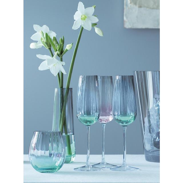 LSA International Dusk Green Grey Champagne Flutes Set