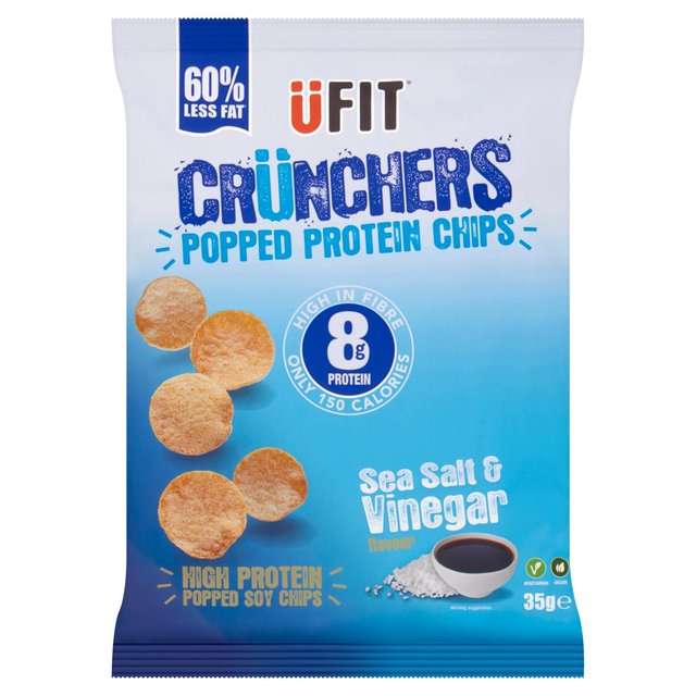 UFIT Crunchers Sea Salt & Vinegar High Protein Popped Chips General Health & Remedies M&S Default Title  