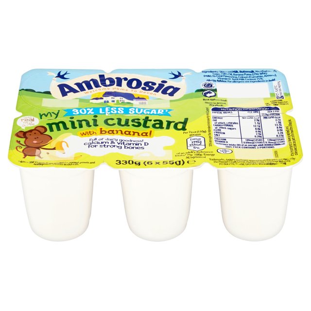 Ambrosia Custard with Banana Mini Pots 30% Reduced Sugar