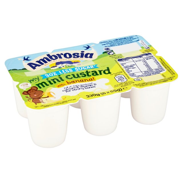 Ambrosia Custard with Banana Mini Pots 30% Reduced Sugar GOODS M&S   