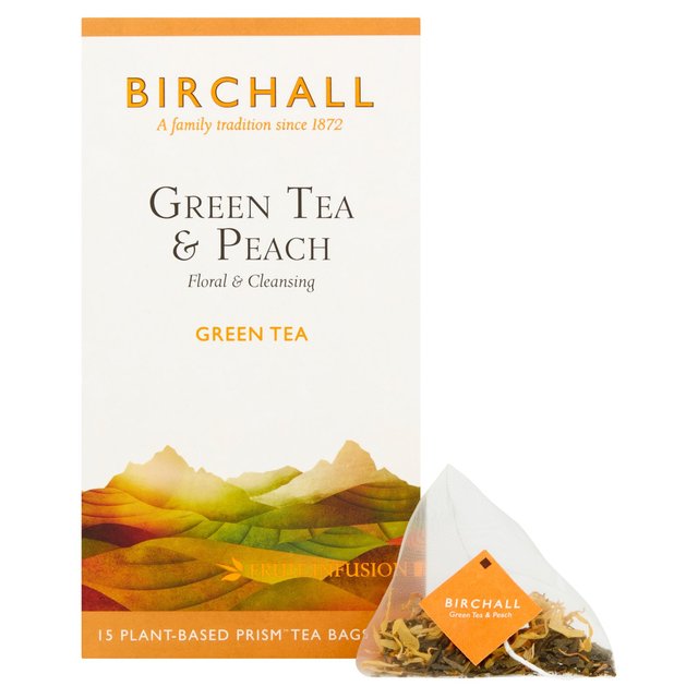 Birchall Green Tea & Peach Tea Bags Tea M&S   