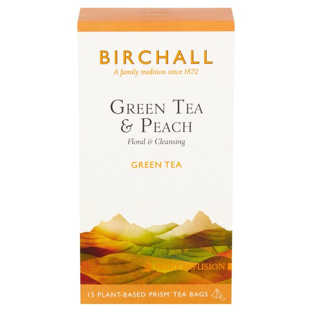 Birchall Green Tea & Peach Tea Bags Tea M&S   