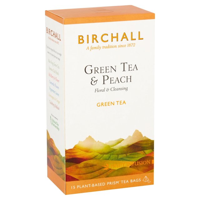 Birchall Green Tea & Peach Tea Bags Tea M&S   