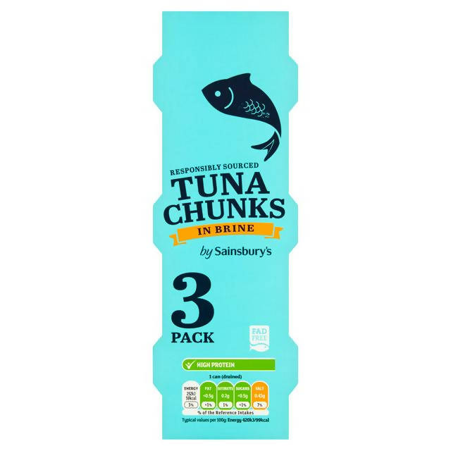 Sainsbury's Tuna Chunks in Brine 3x80g (3x60g*)