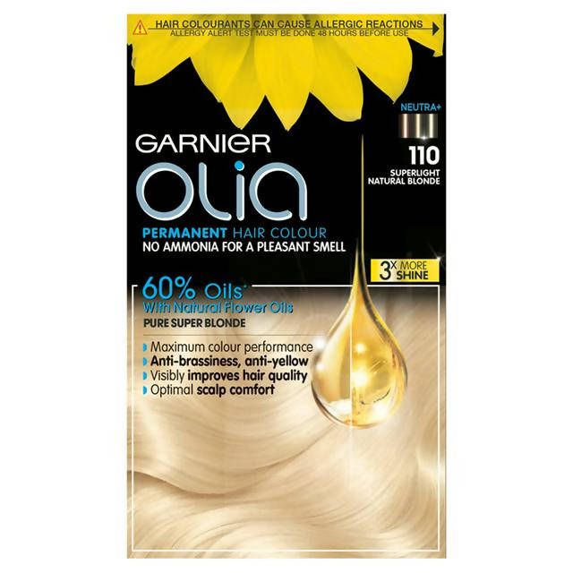 Garnier Olia Permanent No Ammonia Hair Dye Super Light Blonde 110 Blonde Sainsburys   