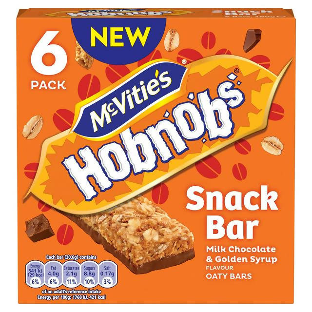 McVitie's Hobnobs Milk Chocolate & Golden Syrup Oaty Snack Bar x6 180g GOODS Sainsburys   