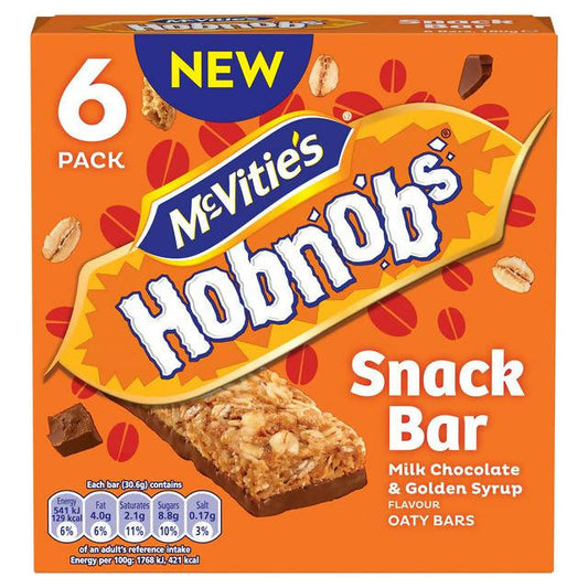 McVitie's Hobnobs Milk Chocolate & Golden Syrup Oaty Snack Bar x6 180g cereal bars Sainsburys   