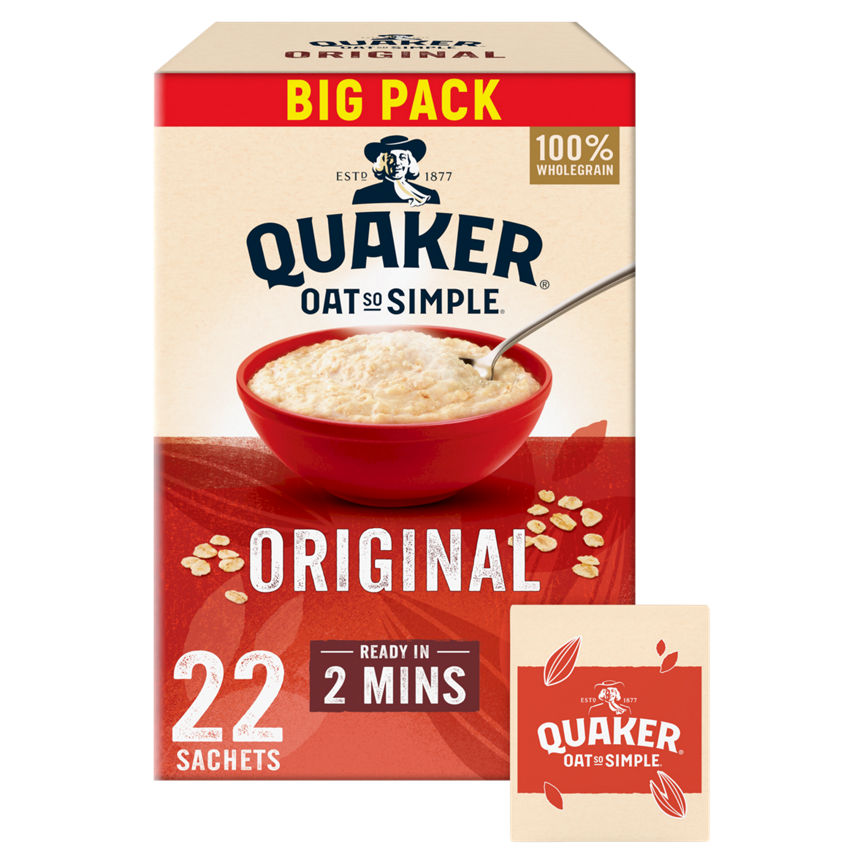 Quaker Oat So Simple Family Pack Original Porridge Sachets Cereals ASDA   