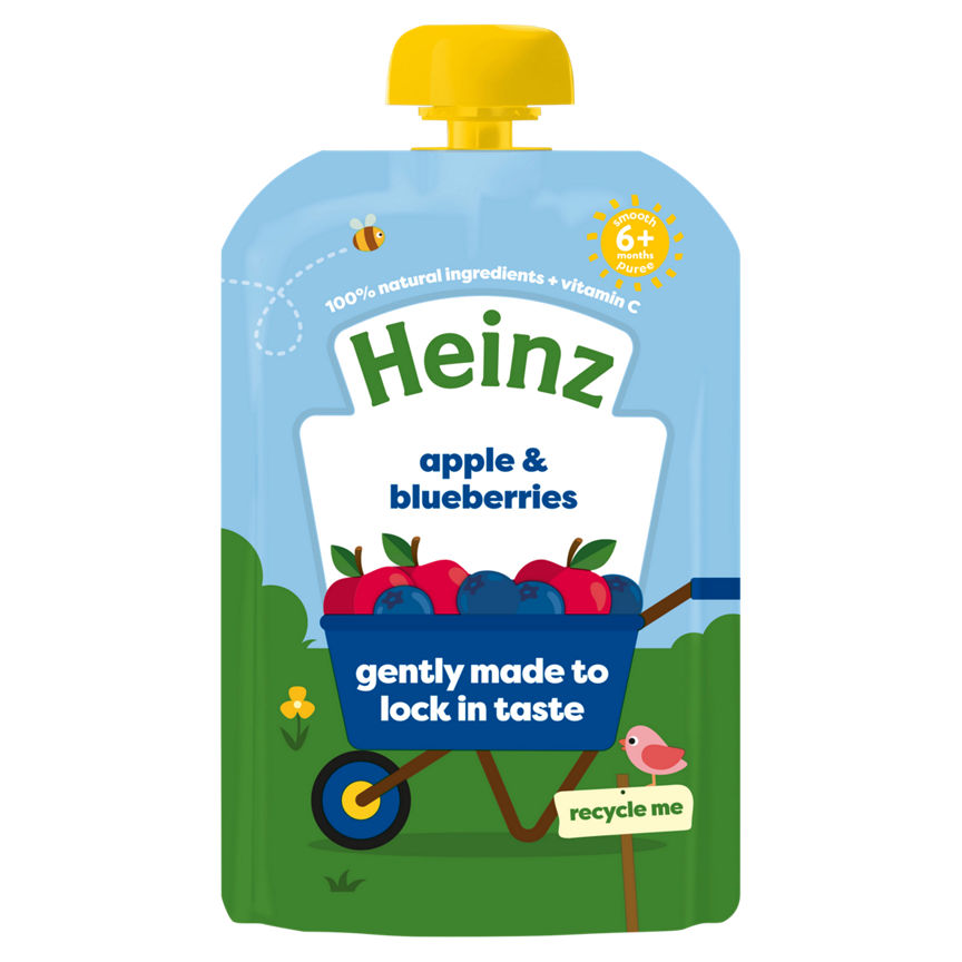 Heinz By Nature Apple & Blueberries 4+ Months Baby Food ASDA   