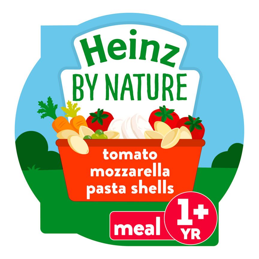 Heinz By Nature Tomato Mozzarella Pasta Shells 12+ Months Baby Food ASDA   