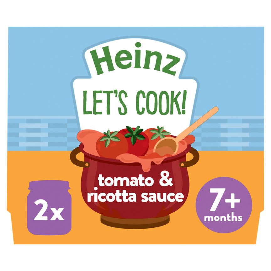 Heinz Let's Cook Tomato & Ricotta Sauce 7+ Months 2 x 80g Baby Food ASDA   