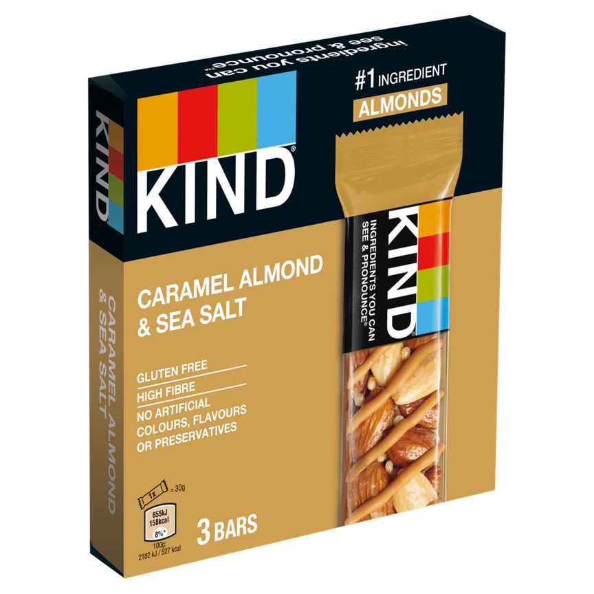 KIND Caramel Almond & Sea Salt Snack Bars Multipack Cereals ASDA   