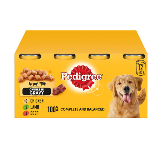 Pedigree Adult Wet Dog Food Tins Mixed in Gravy Dog Food & Accessories ASDA   