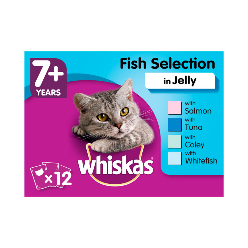 Whiskas Fish Selection in Jelly Senior Cat Food Pouches