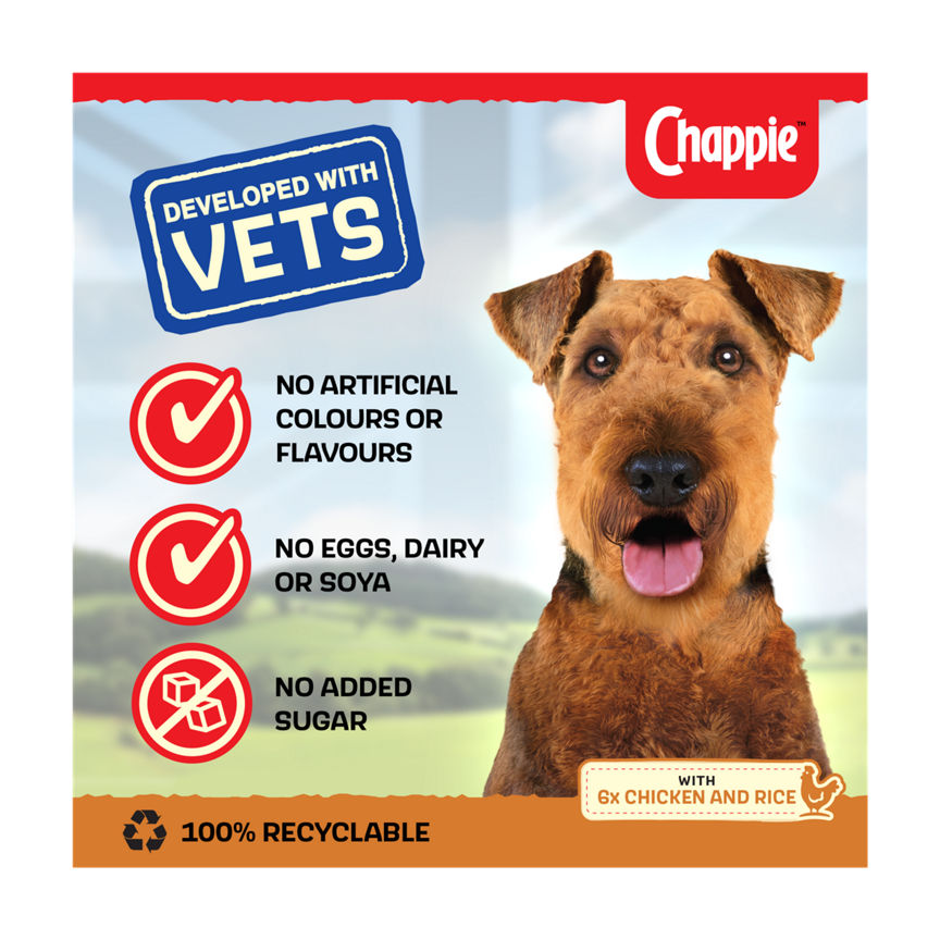 Chappie Adult Wet Dog Food Tins Chicken & Rice in Loaf