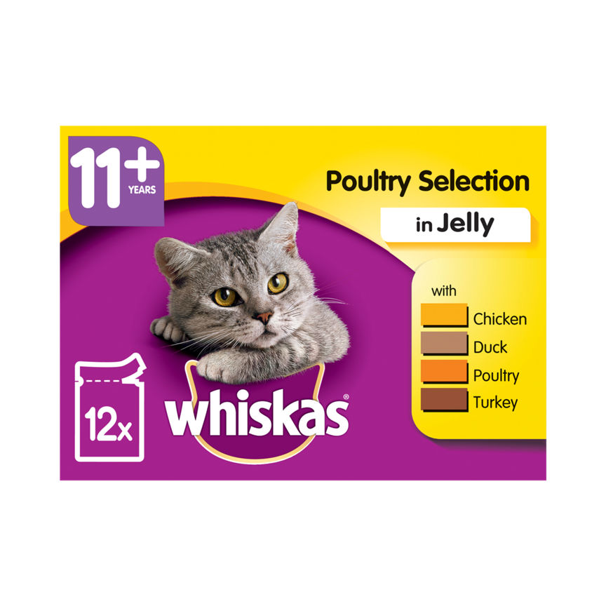 Whiskas Super Senior 11+ Wet Cat Food Pouches Poultry in Jelly