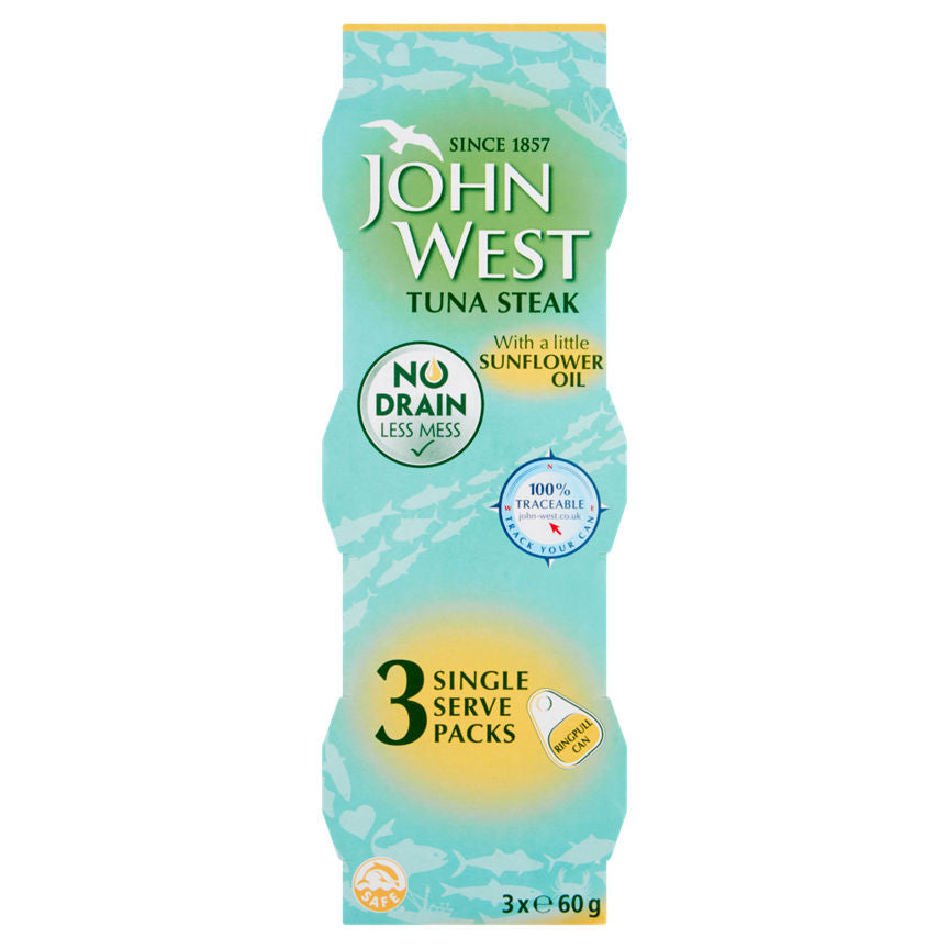 John West No Drain Tuna Steak with a Little Sunflower Oil GOODS ASDA   