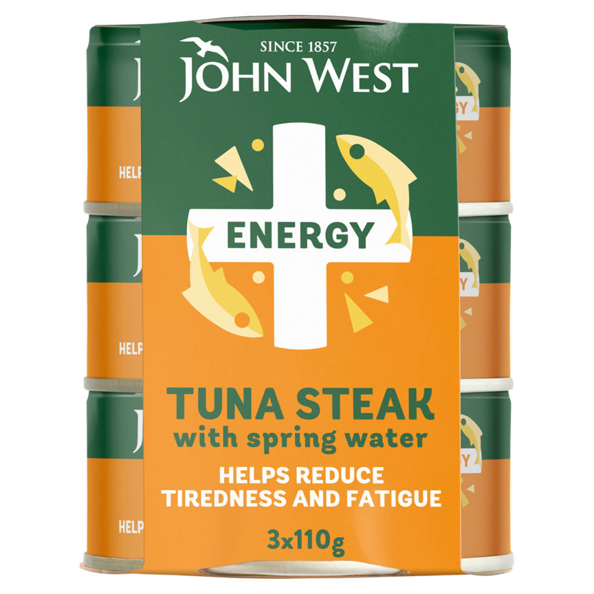 John West ENERGY No Drain Tuna Steak with Springwater GOODS ASDA   