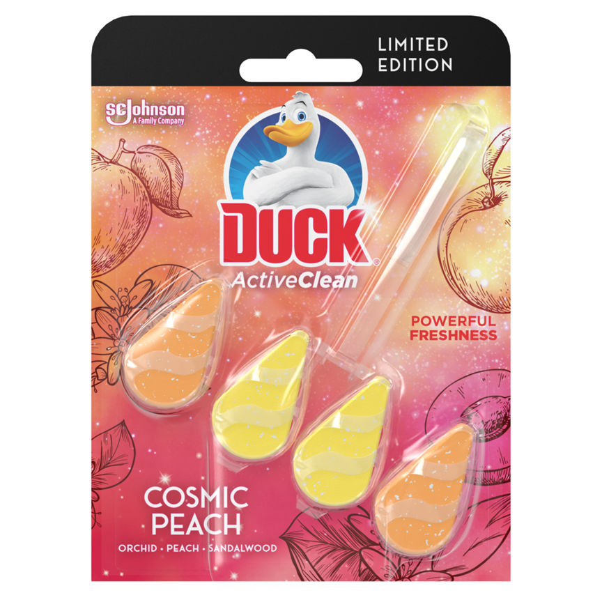 Duck Active Clean Toilet Rimblock Toilet Bowl Cleaner Cosmic Peach Accessories & Cleaning ASDA   