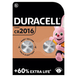 Duracell Specialty 2016 Lithium Coin Battery 3V, pack of 2 (DL2016/CR2016) GOODS ASDA   