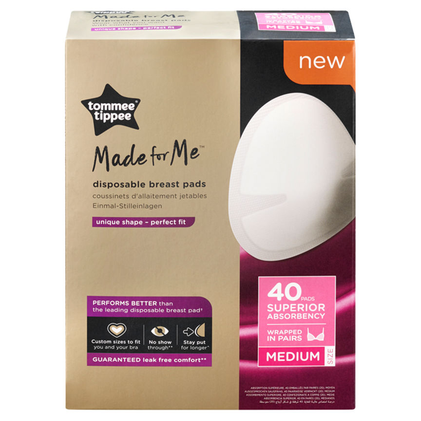 Tommee Tippee Made for Me 40 Disposable Breast Pads Medium