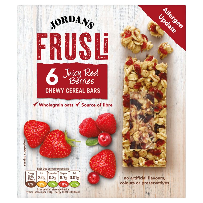 Jordans Frusli Juicy Red Berries Chewy Cereals Bars Cereals ASDA   