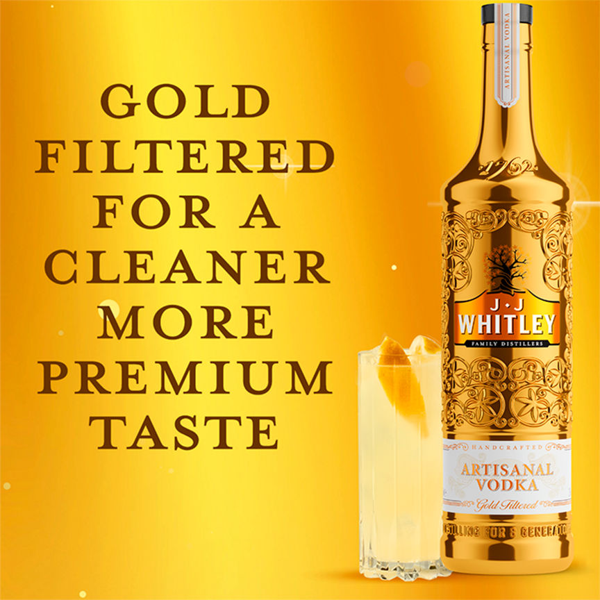 JJ Whitley Gold Artisanal Vodka Liqueurs & Spirits ASDA   