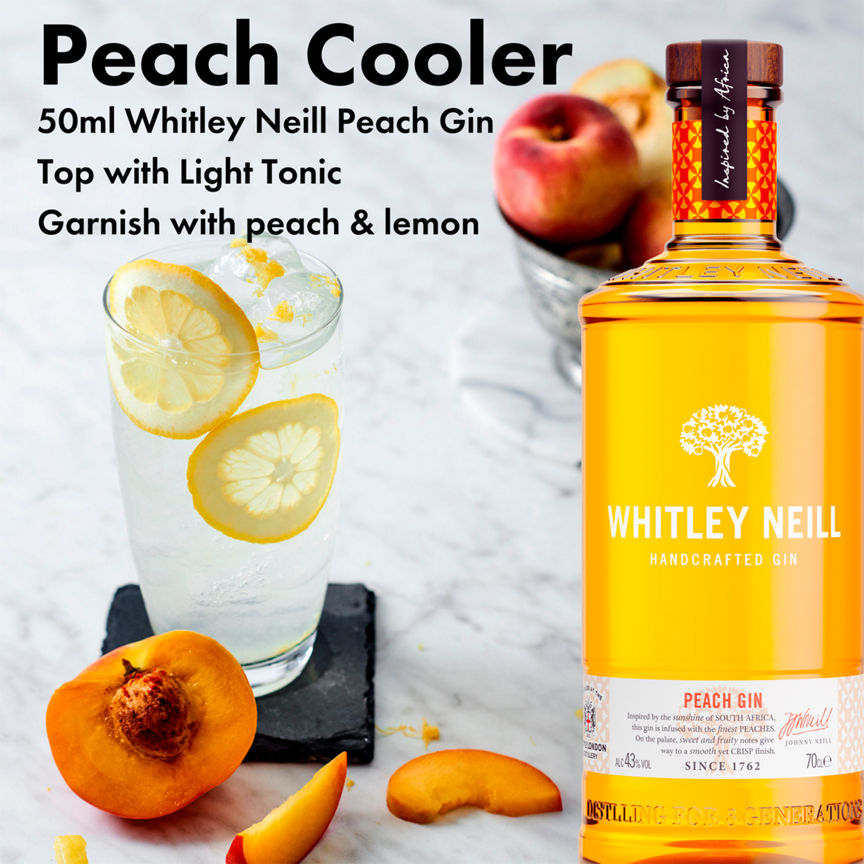 Whitley Neill Peach Gin Liqueurs & Spirits ASDA   