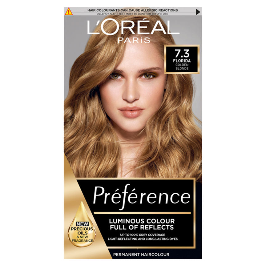 L'Oreal Preference Infinia 7.3 Florida Honey Blonde Permanent Hair Dye GOODS ASDA   