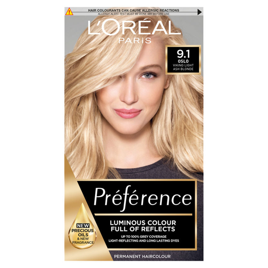 L'Oreal Preference Infinia 9.1 Viking Light Ash Blonde Hair Dye GOODS ASDA   