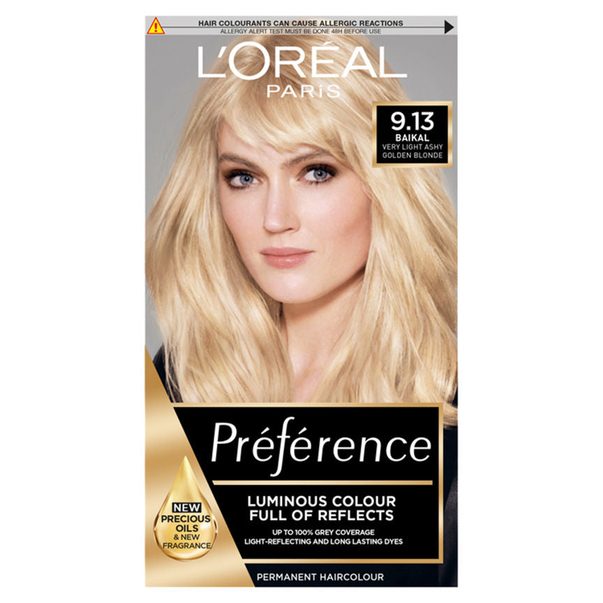 L'Oreal Preference Infinia 9.13 Bergen Light Beige Blonde Hair Dye Hair Colourants & Dyes ASDA   