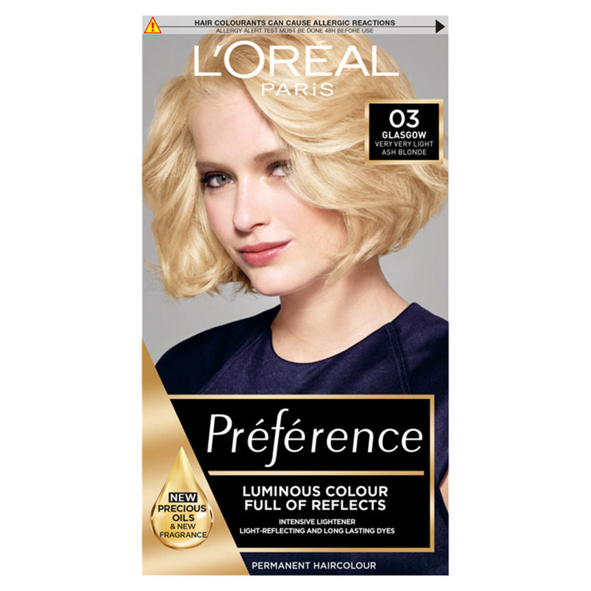 L'Oreal Preference Les Blondissimes 03 Lightest Ash Blonde Hair Dye