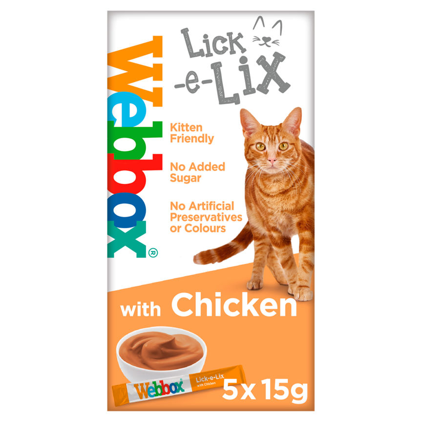 Webbox Lick-e-Lix with Chicken Yoghurty Cat Treats 5 Pack