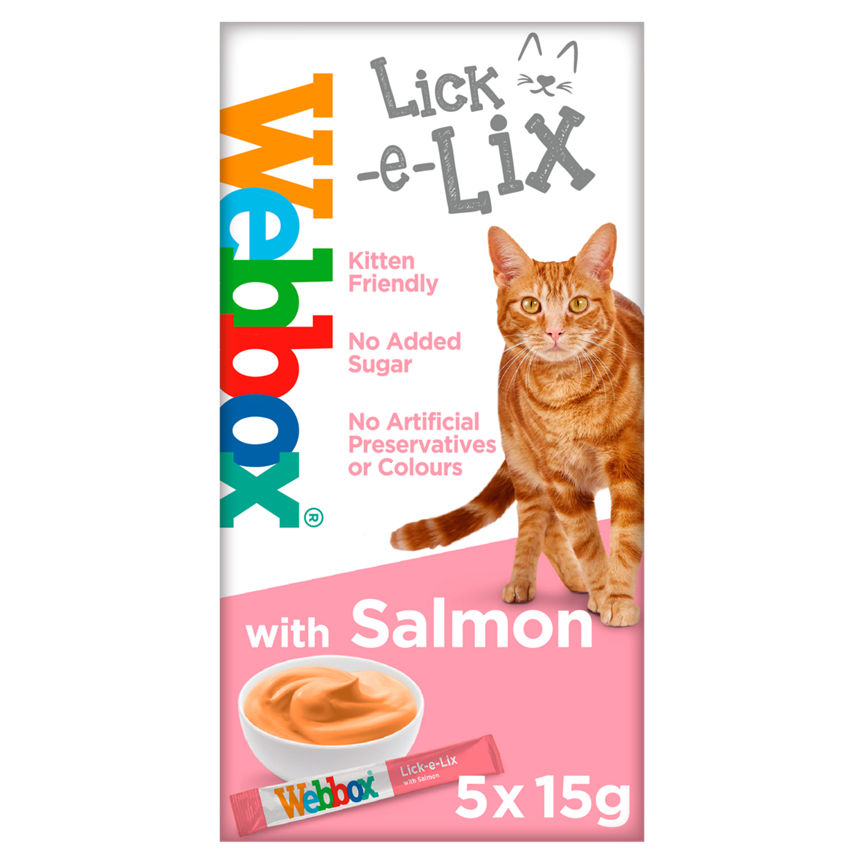 Webbox Lick-e-Lix with Salmon Yoghurty Cat Treats 5 Pack