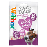 Webbox Porky Hide Premium Beef & Sizzling Bacon Twists Dog Treats 12 Pack Dog Food & Accessories ASDA   