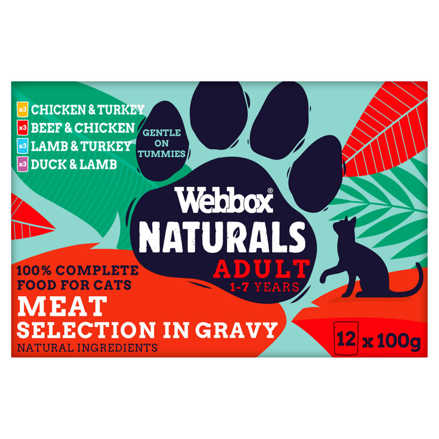 Webbox Premium Natural Meat Selection in Gravy Adult Cat Food Pouches Cat Food & Accessories ASDA   