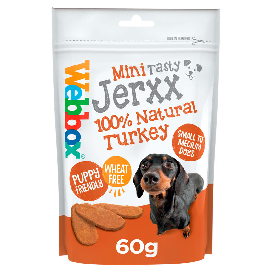 Webbox Mini Tasty Jerxx Turkey Dog Treats Dog Food & Accessories ASDA   