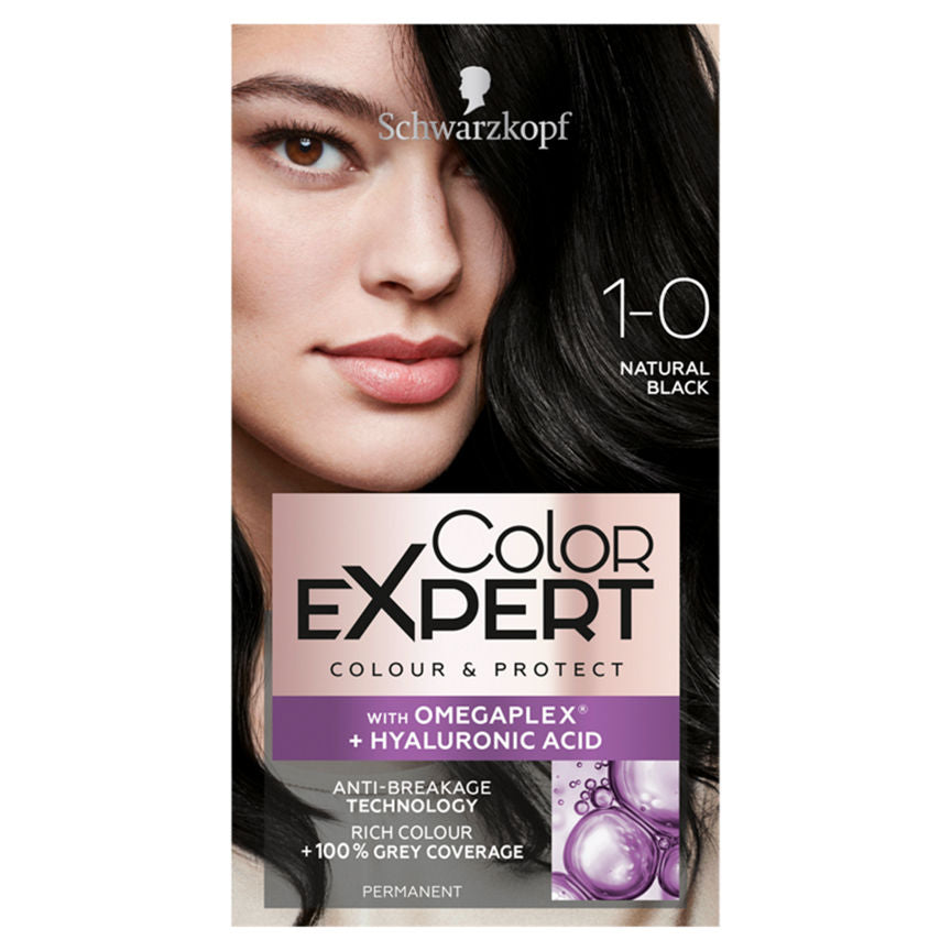 Schwarzkopf Color Expert OMEGAPLEX & Hyaluronic Acid Colour & Protect 1-0 Natural Black