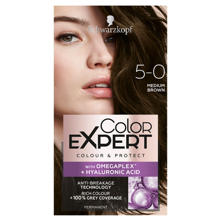 Schwarzkopf Color Expert OMEGAPLEX & Hyaluronic Acid Colour & Protect 5-0 Medium Brown