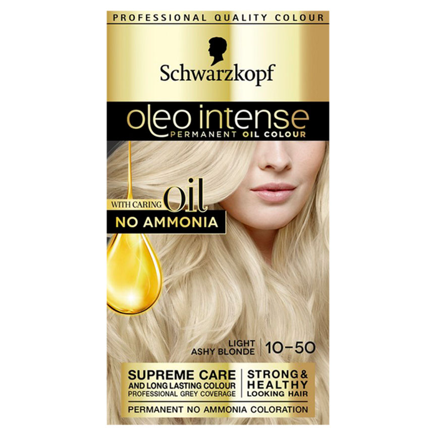 Schwarzkopf Oleo Intense 10-50 Light Ashy Blonde No Ammonia Permanent Hair Dye