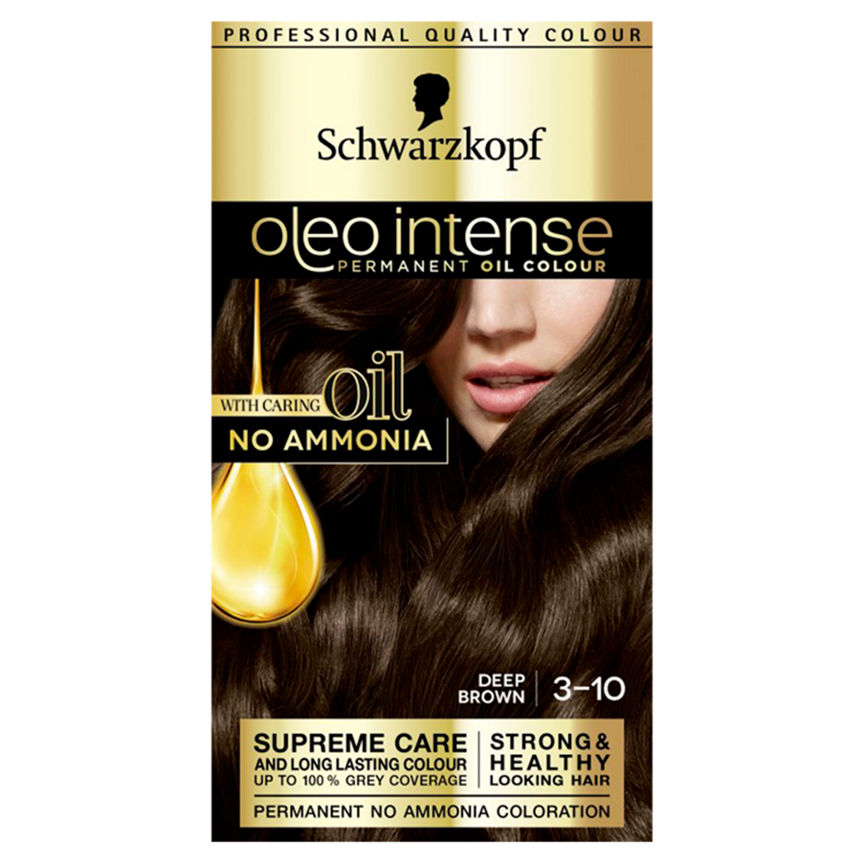 Schwarzkopf Oleo Intense 3-10 Deep Brown No Ammonia Permanent Hair Dye Hair Colourants & Dyes ASDA   